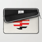 Minimalist Mid Century Circle Frame Vermillion Red Zig Zag Colorful Lightning Bolt Geometric Pattern Laptop Sleeve Gallery Image 2
