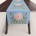 Blue Daisy Tile Table Runner Gallery Image 1