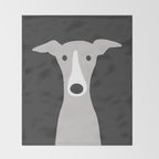 Cute Greyhound, Italian Greyhound or Whippet Cartoon Dog Throw Blanket Gallery Image 2