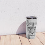 Lioness - Black & White Travel Mug Gallery Image 4