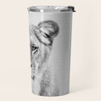 Lioness - Black & White Travel Mug Gallery Image 2