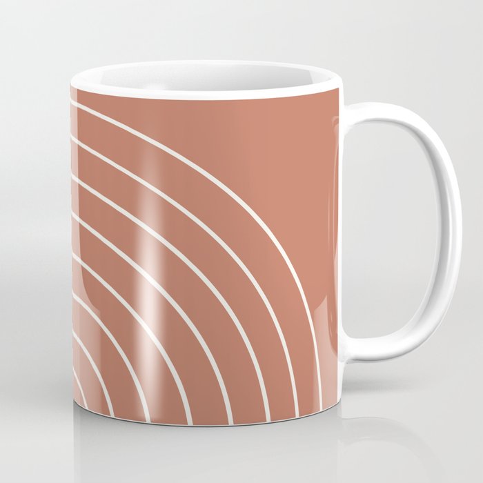 Minimal Arch LI Coral Red Modern Geometric Lines Coffee Mug Gallery Image 1