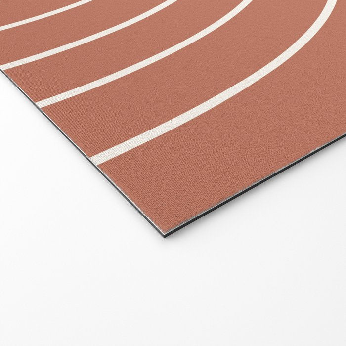 Minimal Arch LI Coral Red Modern Geometric Lines Welcome Mat Gallery Image 2