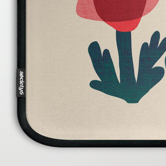 Poppy flowers and bird Laptop Sleeve Gallery Image 3