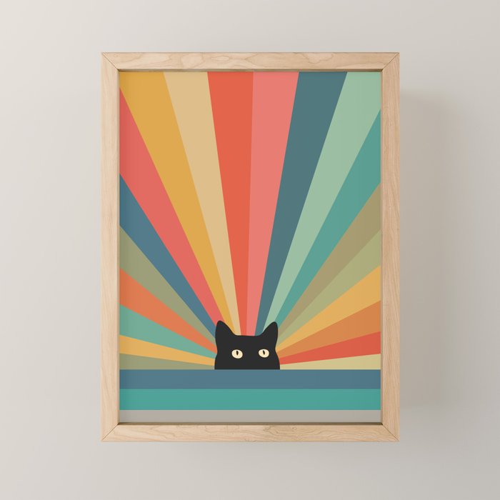 Cat Landscape 165C Mini Art Print Gallery Image 1