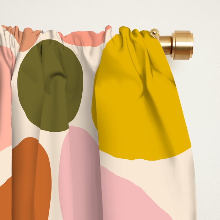 Vintage Colors - Retro Flower Window Curtain Gallery Image 2