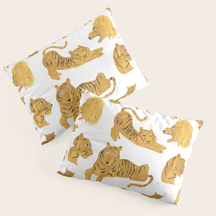 Tiger Lion Cheetah pattern  Pillow Sham Gallery Image 1