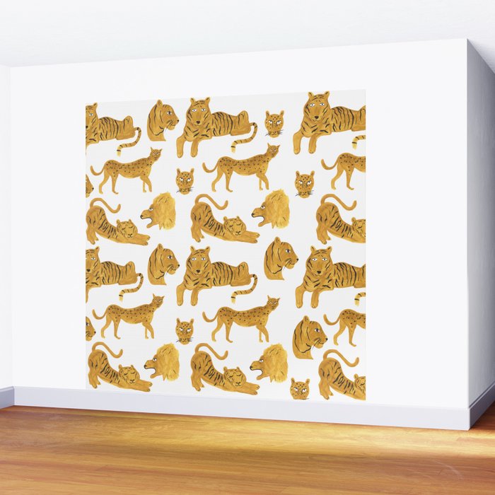 Tiger Lion Cheetah pattern  Wall Mural Gallery Image 2