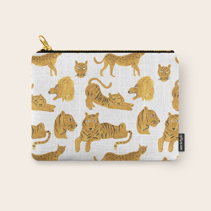 Tiger Lion Cheetah pattern  Carry All Pouch Gallery Image 1