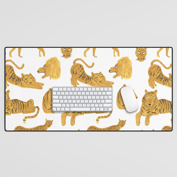 Tiger Lion Cheetah pattern  Desk Mat Gallery Image 1