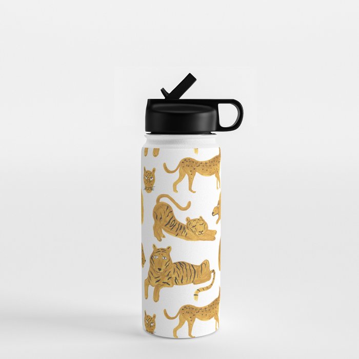 Tiger Lion Cheetah pattern  Water Bottle Gallery Image 1