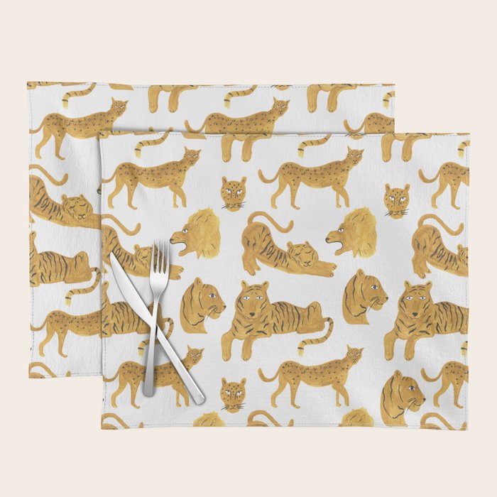 Tiger Lion Cheetah pattern  Placemat Gallery Image 1
