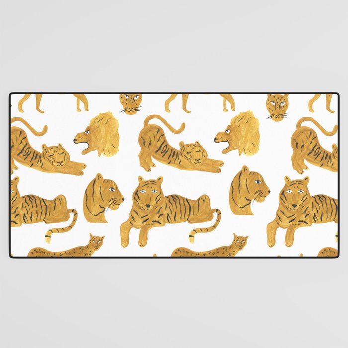 Tiger Lion Cheetah pattern  Desk Mat Gallery Image 3