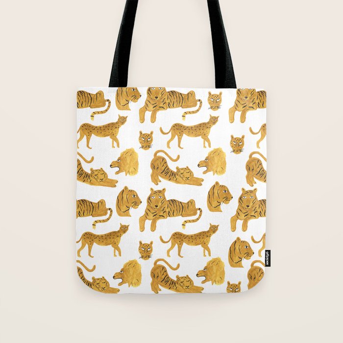 Tiger Lion Cheetah pattern  Tote Bag Gallery Image 1