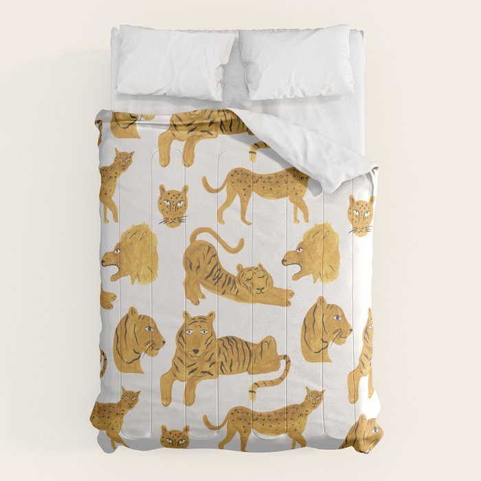 Tiger Lion Cheetah pattern  Comforter Gallery Image 1
