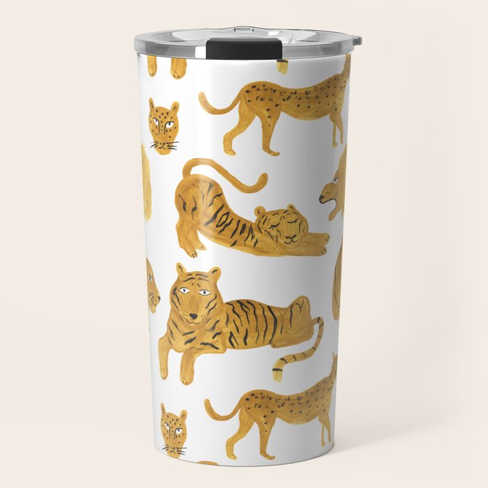 Tiger Lion Cheetah pattern  Travel Mug Gallery Image 1