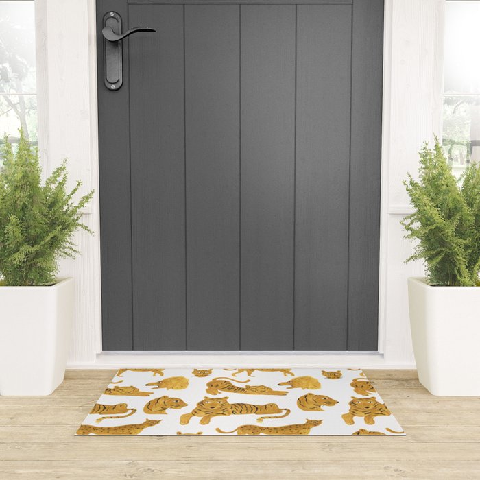 Tiger Lion Cheetah pattern  Welcome Mat Gallery Image 3