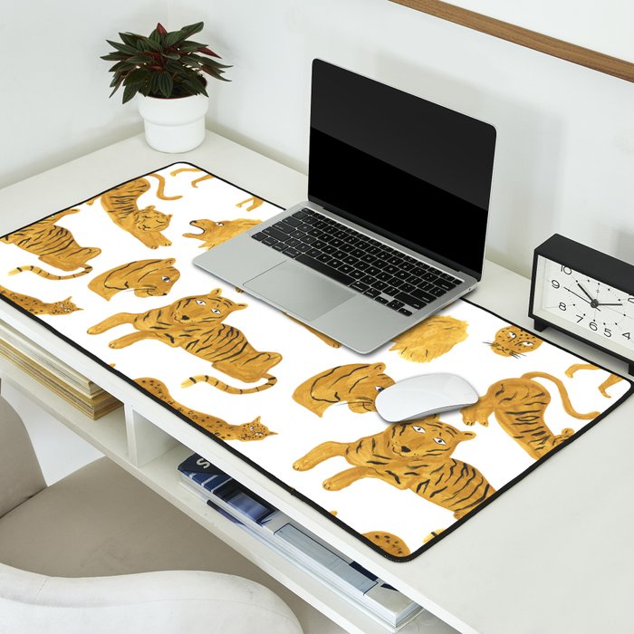 Tiger Lion Cheetah pattern  Desk Mat Gallery Image 2