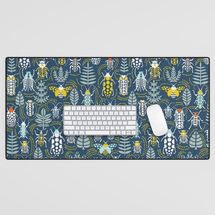 Beetle collection in dark Desk Mat Gallery Image 1
