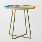 Face, Abstract Human Geometric Eclectic, Expressions Eyes Lips People, Bohemian Pop of Color Maximalism Side Table Gallery Image 1