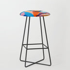 Face, Abstract Human Geometric Eclectic, Expressions Eyes Lips People, Bohemian Pop of Color Maximalism Stool Gallery Image 1