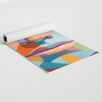 Face, Abstract Human Geometric Eclectic, Expressions Eyes Lips People, Bohemian Pop of Color Maximalism Yoga Mat Gallery Image 2