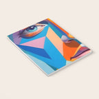 Face, Abstract Human Geometric Eclectic, Expressions Eyes Lips People, Bohemian Pop of Color Maximalism Notebook Gallery Image 3