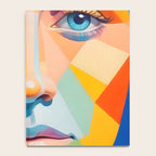 Face, Abstract Human Geometric Eclectic, Expressions Eyes Lips People, Bohemian Pop of Color Maximalism Notebook Gallery Image 4