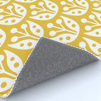 Mid Century Modern Scandinavian Floral Pattern Mustard Yellow Rug Gallery Image 4