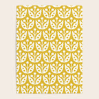 Mid Century Modern Scandinavian Floral Pattern Mustard Yellow Poster Gallery Image 4