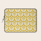 Mid Century Modern Scandinavian Floral Pattern Mustard Yellow Laptop Sleeve Gallery Image 1