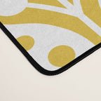 Mid Century Modern Scandinavian Floral Pattern Mustard Yellow Desk Mat Gallery Image 4