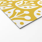 Mid Century Modern Scandinavian Floral Pattern Mustard Yellow Welcome Mat Gallery Image 2