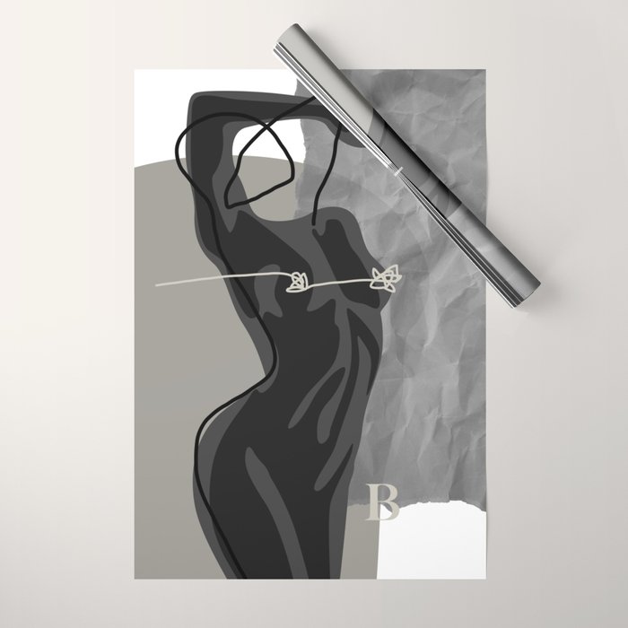 Nude In Shadow Wrapping Paper Gallery Image 1