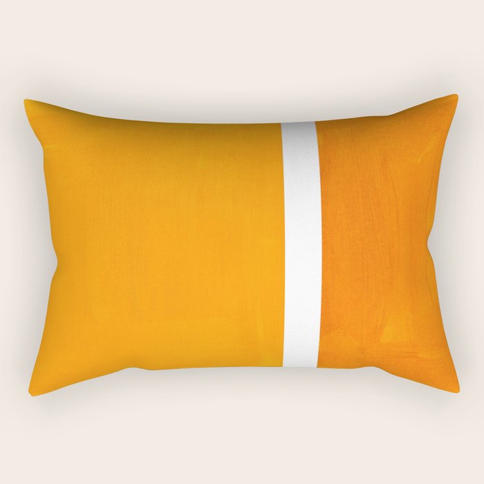 Antique Yellow  & Yellow Ochre Mid Century Modern Abstract Minimalist Rothko Color Field Squares Rectangular Pillow Gallery Image 2