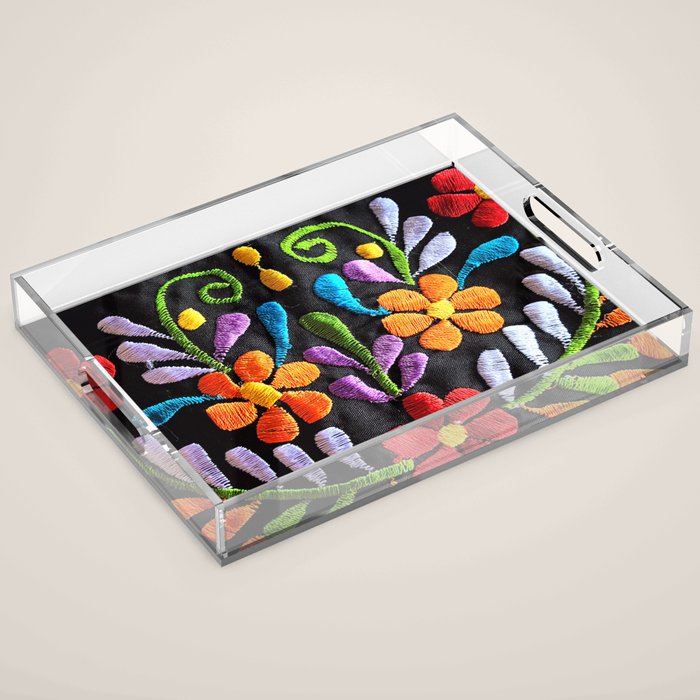 Mexican Flowers Acrylic Tray Gallery Image 1