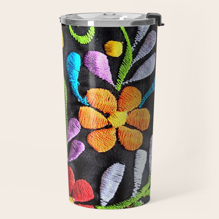 Mexican Flowers Travel Mug Gallery Image 2