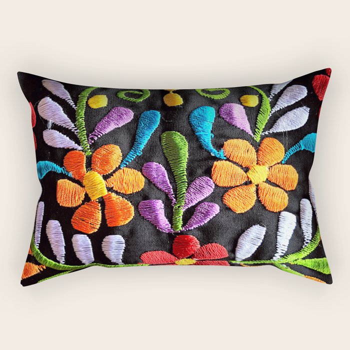 Mexican Flowers Rectangular Pillow Gallery Image 1
