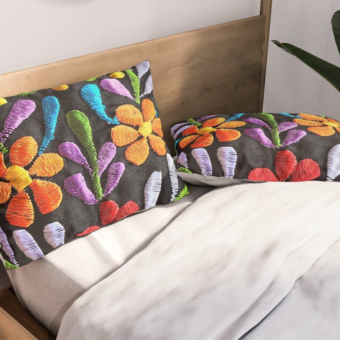 Mexican Flowers Pillow Sham Gallery Image 2
