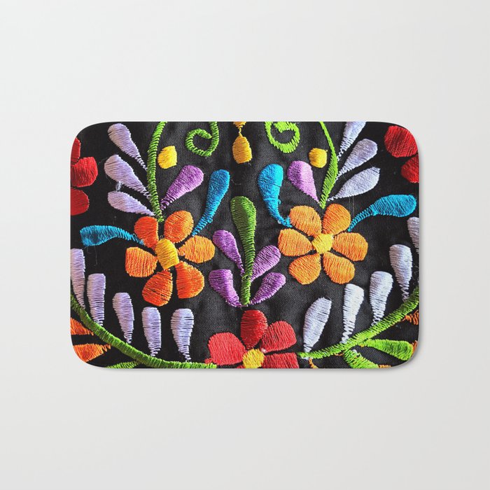 Mexican Flowers Bath Mat Gallery Image 1