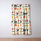 Black Cat Pumpkin Autumn Baking Motif Window Curtain Gallery Image 3