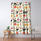 Black Cat Pumpkin Autumn Baking Motif Window Curtain Gallery Image 5