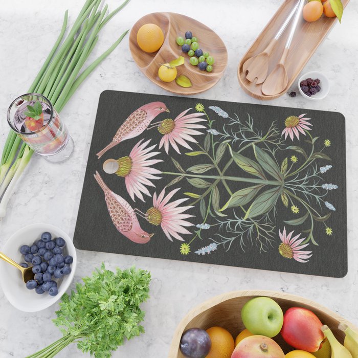 Echinacea and Finches Cutting Board Gallery Image 2