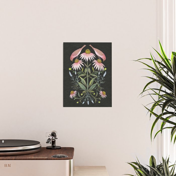 Echinacea and Finches Poster Gallery Image 2