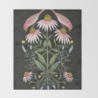 Echinacea and Finches Throw Blanket Gallery Image 2