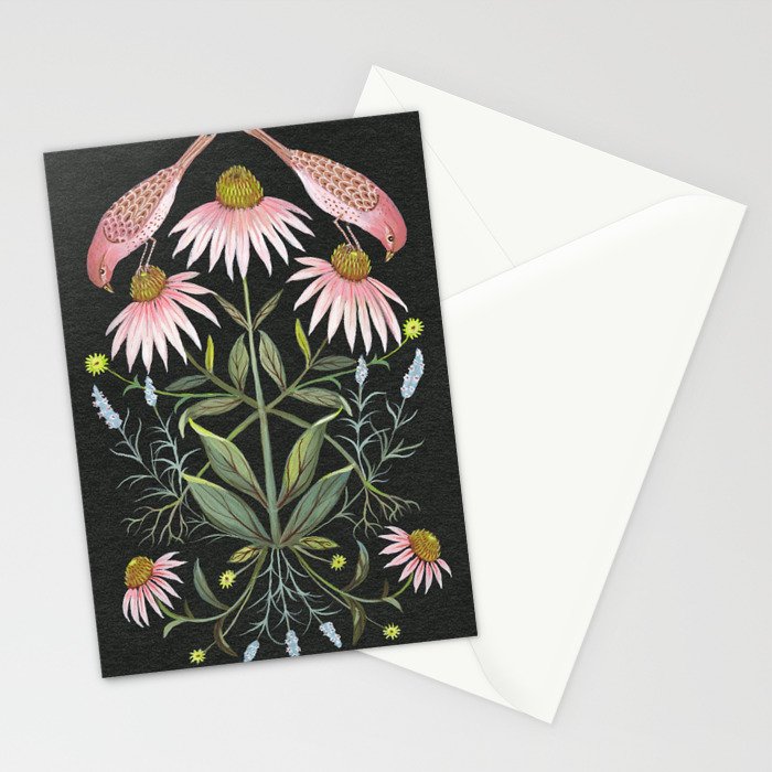 Echinacea and Finches Stationery Card Gallery Image 2