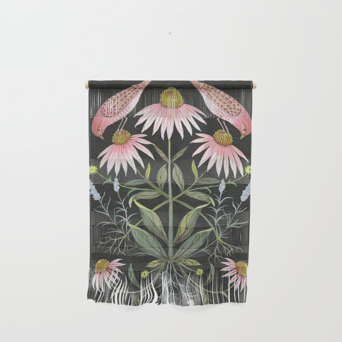 Echinacea and Finches Wall Hanging Gallery Image 1