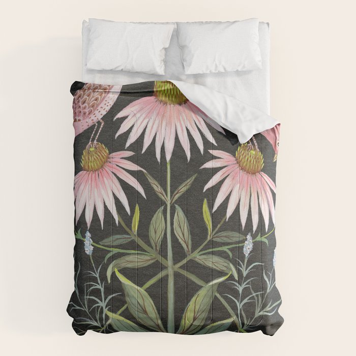 Echinacea and Finches Comforter Gallery Image 6