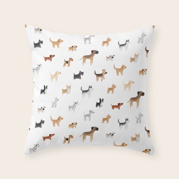 Lots of Cute Doggos Throw Pillow Gallery Image 1