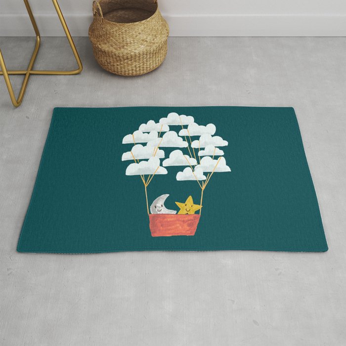 Hot cloud baloon - moon and star Rug Gallery Image 1